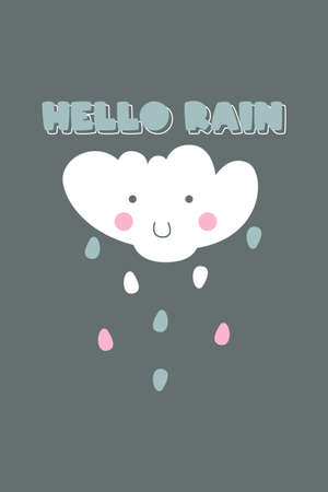 Cute scandinavian rainbow. Printable scandinavian rainbow banner and posterのイラスト素材