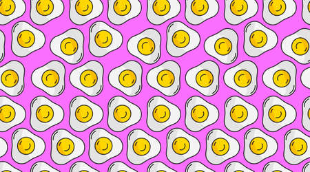 Flat omelet seamless pattern background vector