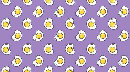 Flat omelet seamless pattern background vector