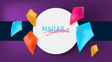 Flying kites in the sky for makar sankranti indian festival illustration vector.の写真素材