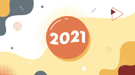 Abstract background and web banner for happy new year 2021 illustration vector.のイラスト素材