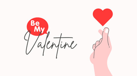 Flat Illustration of Be My Valentine Vector. Be My Valentine Background Vector.のイラスト素材