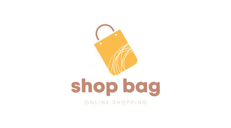 Shopping Bag Template Vector. Online Shop Concept.のイラスト素材