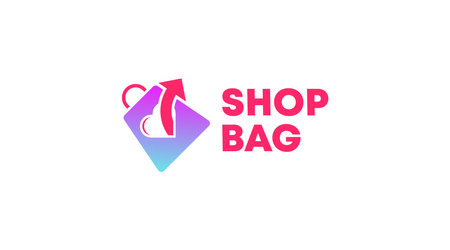 Shopping Bag Template Vector. Online Shop Concept.のイラスト素材