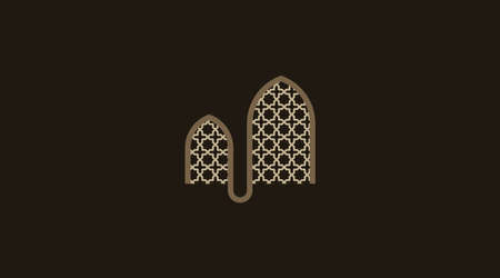 Ramadhan Logo Concept Vector. Islamic Logo Template Isolated in White Background.のイラスト素材