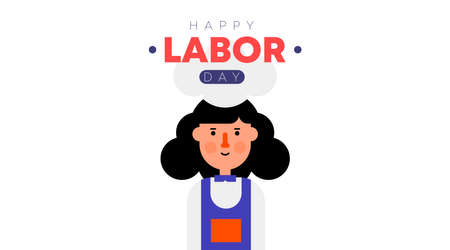 Happy international labor day illustration with labor chartoon character vector.のイラスト素材
