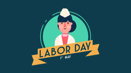 Happy labor day worker badge collection vector. 1st of may labour day background vector.のイラスト素材
