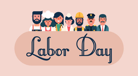 Happy labor day worker background illustration vector. 1st of may labour day background vector.のイラスト素材