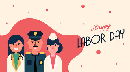 Happy labor day worker background illustration vector. 1st of may labour day background vector.のイラスト素材