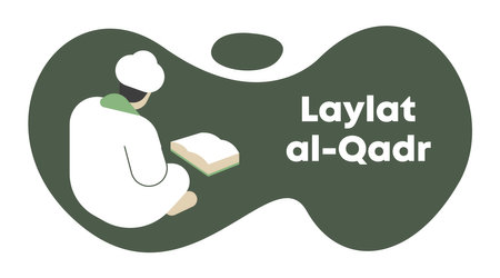Laylat al-qadr background illustration vector.のイラスト素材