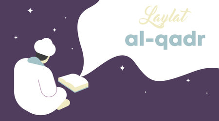 Laylat al-qadr background illustration vector.のイラスト素材