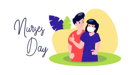 Happy celebrating nurses day background illustration vector.のイラスト素材