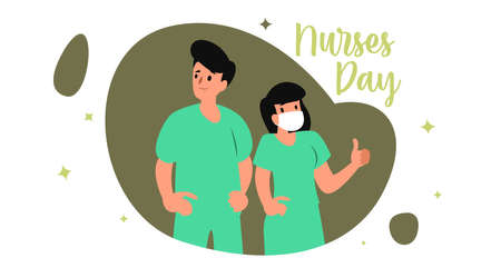 Happy celebrating nurses day backgound illustration vector.