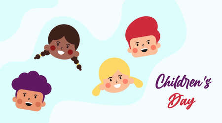 Happy children's day background illustration vector.