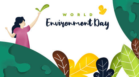 World Environment Day Background Illustration Vector. World Environment Day Web Banner and Online...