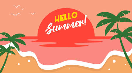 Summer day background illustration vector artのイラスト素材