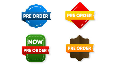 Pre order label template stock vector. Pre order label for web banner and online flyer of big sale eventのイラスト素材