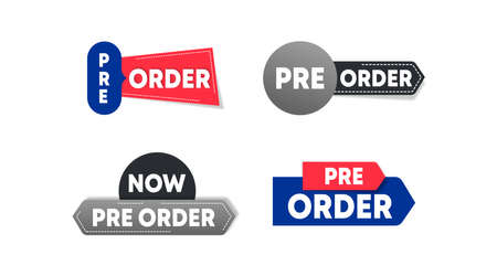 Pre order label template stock vector. Pre order label for web banner and online flyer of big sale eventのイラスト素材