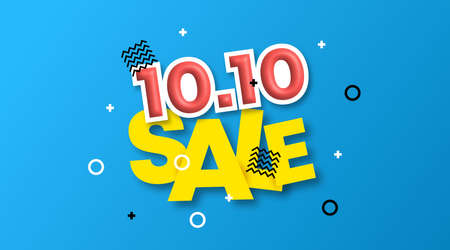 10.10 Day sale flyer and web banner background illustrationのイラスト素材