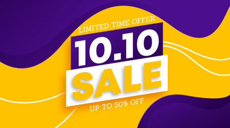 10.10 Day sale flyer and web banner background illustrationのイラスト素材