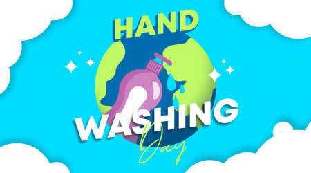 Global handwashing day background illustration vectorのイラスト素材