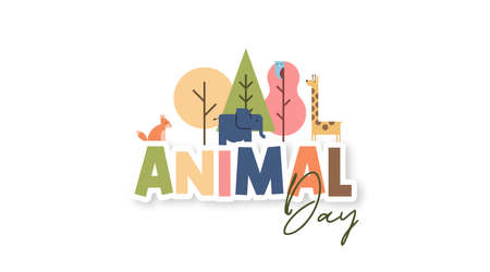 World animal day background illustration vectorのイラスト素材