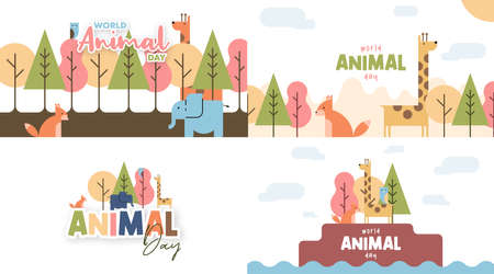 World animal day background illustration vector