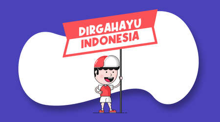 Dirgahayu Indonesia is a congratulations on the anniversary of Indonesia's independence. Happy Indonesian independence day background illustrationのイラスト素材
