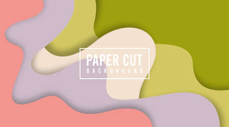 Colorful paper cut background illustration vectorのイラスト素材