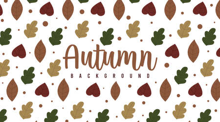 Hello autumn background illustration vector. Autumn web banner and flyer backgroundのイラスト素材