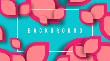 Colorful abstract shapes with shadow in background illustrationのイラスト素材