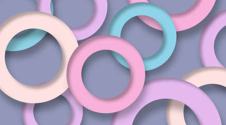 Colorful abstract shapes with shadow in background illustration