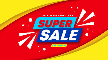 Super sale digital flyer and web banner for shopping day background illustrationのイラスト素材