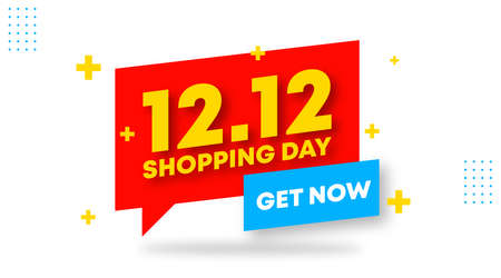 Shopping day background illustration. 12.12 sale web banner of shopping day illustrationのイラスト素材