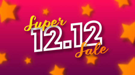 Shopping day background illustration. 12.12 sale web banner of shopping day illustrationのイラスト素材
