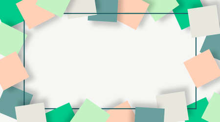 Abstract frame background in colorful papercut style