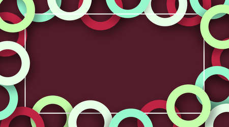 Abstract frame background in colorful papercut styleのイラスト素材