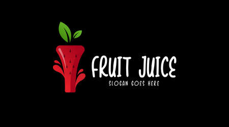 Fresh fruit juice drink logo concept isolated in black backgroundのイラスト素材