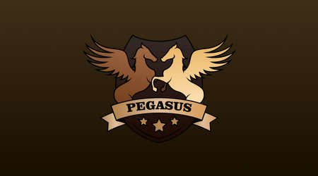 Pegasus Logo Concept Vector. Animal Logo Template Vectorのイラスト素材