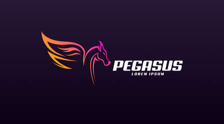 Pegasus Logo Concept Vector. Animal Logo Template Vectorのイラスト素材