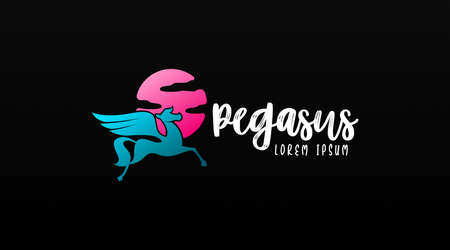 Pegasus Logo Concept Vector. Animal Logo Template Vectorのイラスト素材