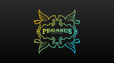 Pegasus Logo Concept Vector. Animal Logo Template Vectorのイラスト素材