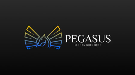 Pegasus Logo Concept Vector. Animal Logo Template Vectorのイラスト素材