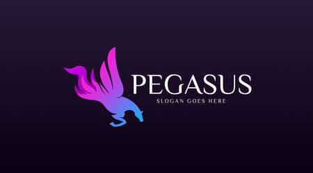 Pegasus Logo Concept Vector. Animal Logo Template Vectorのイラスト素材