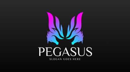 Pegasus Logo Concept Vector. Animal Logo Template Vectorのイラスト素材