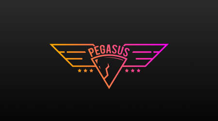 Pegasus Logo Concept Vector. Animal Logo Template Vectorのイラスト素材