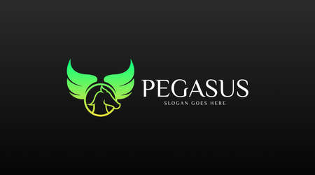 Pegasus Logo Concept Vector. Animal Logo Template Vectorのイラスト素材