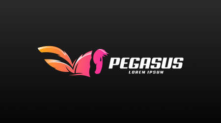 Pegasus Logo Concept Vector. Animal Logo Template Vectorのイラスト素材