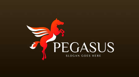 Pegasus Logo Concept Vector. Animal Logo Template Vectorのイラスト素材