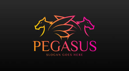 Pegasus Logo Concept Vector. Animal Logo Template Vectorのイラスト素材